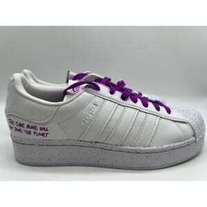 Adidas Superstar Bold Sneakers White/Purple FY0129 Women's Size 9